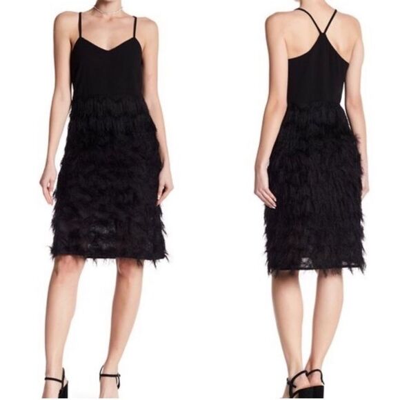 Free Generation Los Angeles Black Shaggy Fringe Dress Sleeveless Size S New - Picture 15 of 15